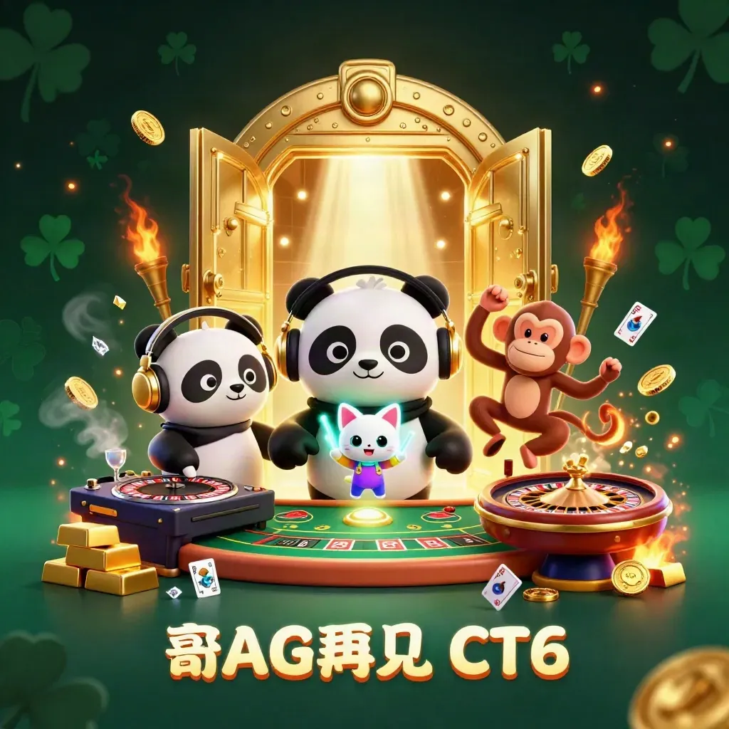 DJ panda, breakdancing monkey, and glow-stick kitten amid treasure vault chaos in luxe casino neon